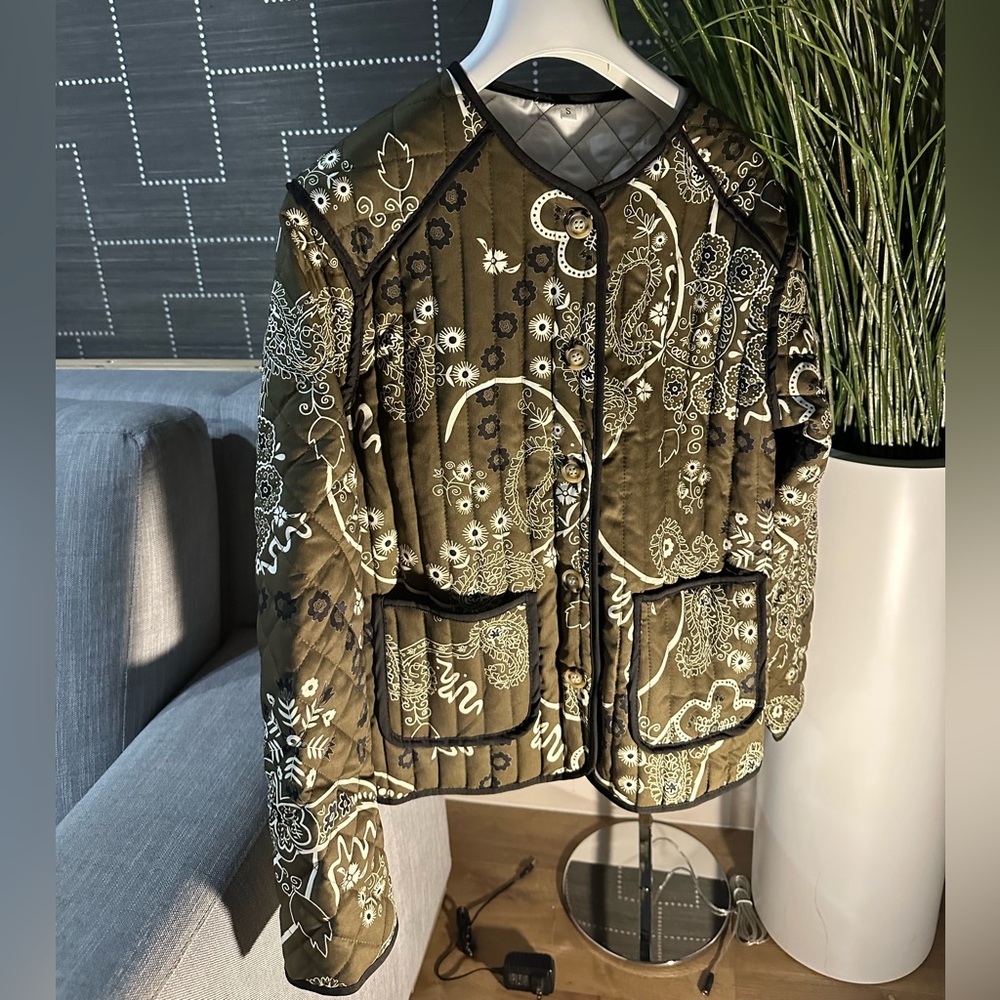 Olive Patterned Women's Jacket - image 1